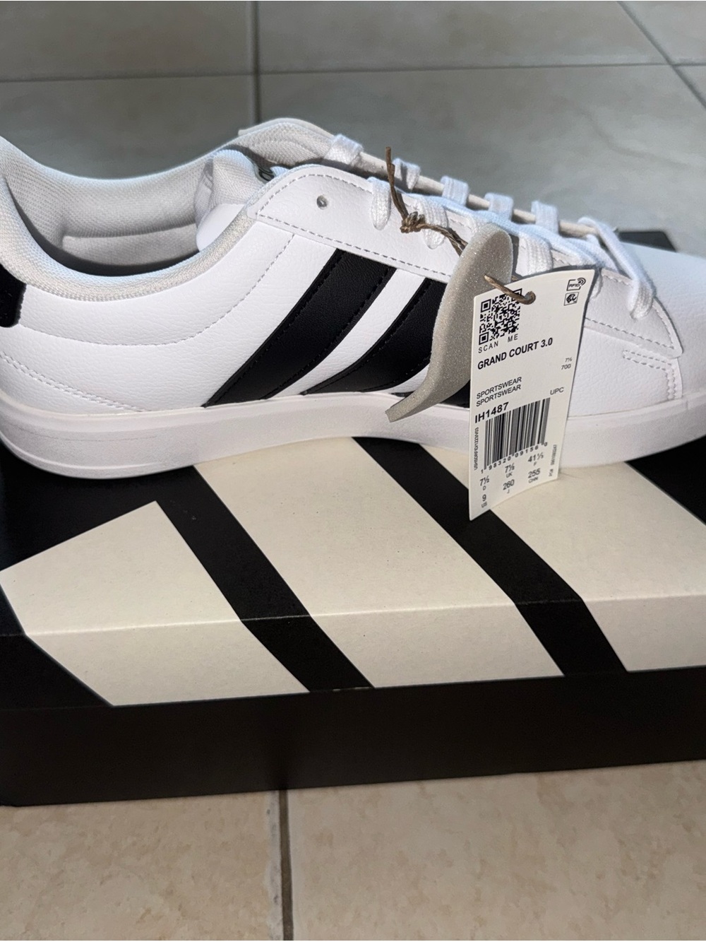 adidas White and Black Grand Court 3.0 women’s Sneakers